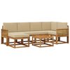 vidaXL Set di divani da esterno con cuscino 7 pcs Naturale e Beige