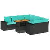 vidaXL Set Divani da Giardino 9 pz con Cuscini Nero in Polyrattan