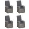 vidaXL Set da Pranzo per Giardino 5 pz con Cuscini Polyrattan Grigio