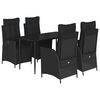 vidaXL Set da Pranzo da Giardino 5 pz Nero con Cuscini in Polyrattan