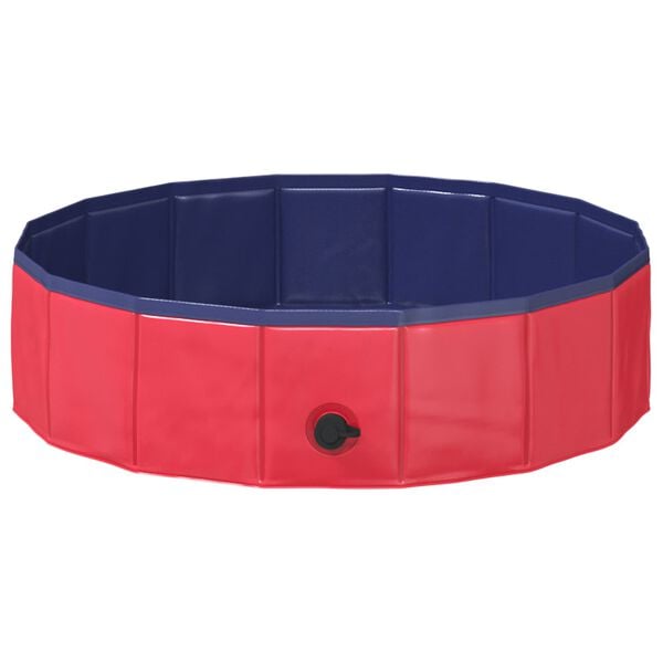 vidaXL Piscina Pieghevole per Cani Rosso e Blu 80 x 80 x 20 cm PVC