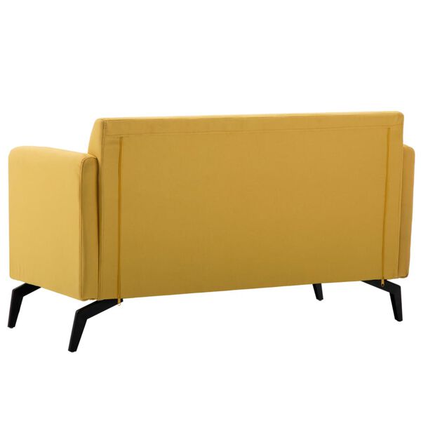 vidaXL Divano a 2 Posti Rivestito in Tessuto 115x60x67 cm Giallo