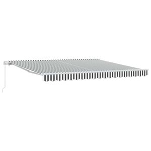 vidaXL Tenda da Sole Retrattile Manuale Antracite e Bianco 400x300 cm
