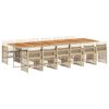 vidaXL Set da Pranzo da Giardino 13 pz con Cuscini Beige in Polyrattan