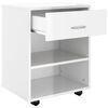 vidaXL Mobiletto con Ruote Bianco Lucido 46x36x59 cm Legno Multistrato