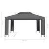 vidaXL Gazebo con Stringa di Luci LED Antracite 3x4 m