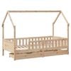 vidaXL Giroletto Bambini con Cassetti 80x200 cm Legno Massello di Pino
