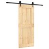 vidaXL Porta Scorrevole con Set Hardware 85x210 cm Legno Massello Pino