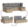 vidaXL Set Divano da Giardino 6 pz con Cuscini Beige Misto Polyrattan