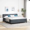 vidaXL Letto a molle con materasso Grigio scuro 180 x 200 cm Velluto