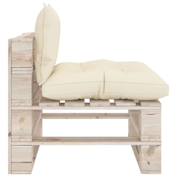 vidaXL Poltrona Centrale da Giardino Pallet con Cuscini Legno di Pino