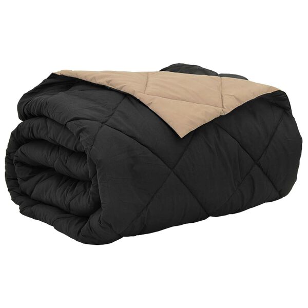 vidaXL Duvet Estivo Nero e Talpa 220 x 200 cm Microfibra