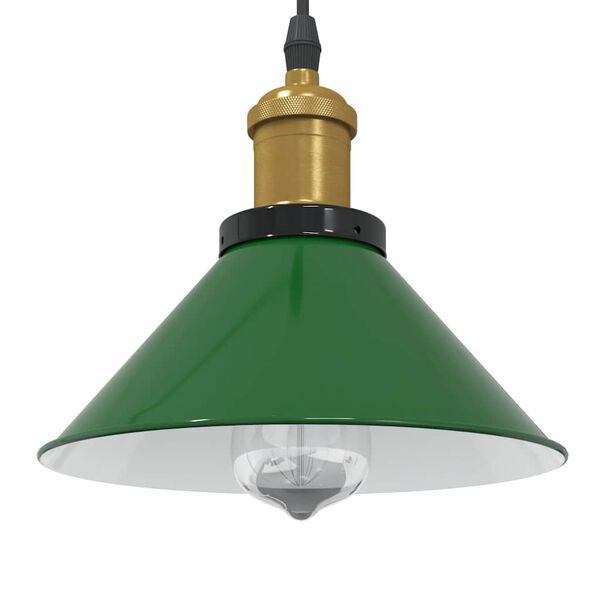 vidaXL Lampada a Sospensione Regolabile E27 Verde Lucido Ø22cm Metallo