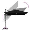 vidaXL Parasol Roma a braccio Nero e Nero 352 x 251 x 265 cm