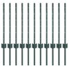 vidaXL Palo per recinzione interrato 11 pz Verde 100 cm
