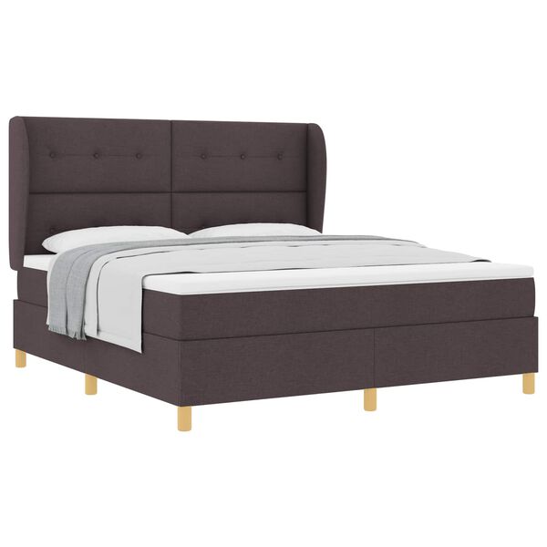 vidaXL Letto con molle e materasso Grigio Scuro 90x190 cm Tessuto