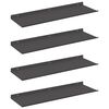 vidaXL Mensola sospesa 4 pcs Nero 60 x 18 x 2,5 cm Acciaio