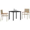 vidaXL Set da Pranzo per Giardino con cuscino 3 pcs Beige polyrattan