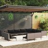 vidaXL Divani da Giardino 12 pz con Cuscini in Polyrattan Grigio Scuro