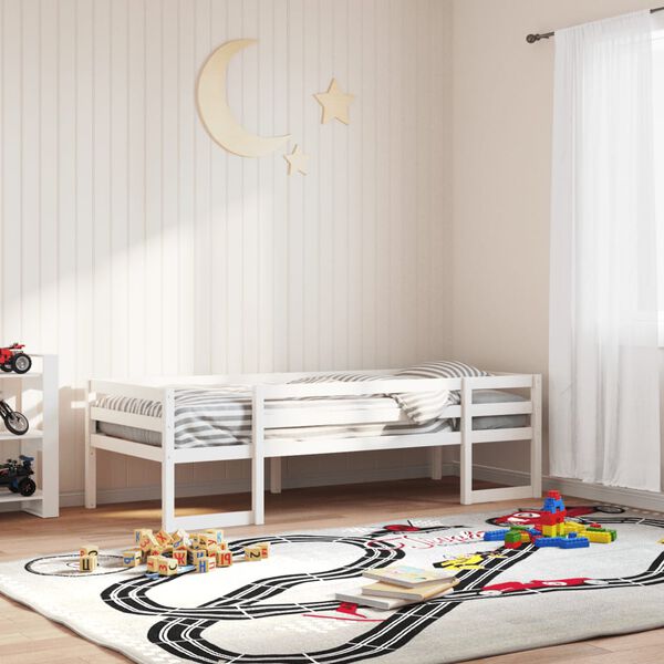 vidaXL Giroletto per Bambini Bianco 90x200cm in Legno Massello di Pino