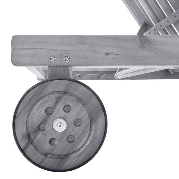 vidaXL Sdraio da Giardino Grigia con Cuscino in Massello di Acacia