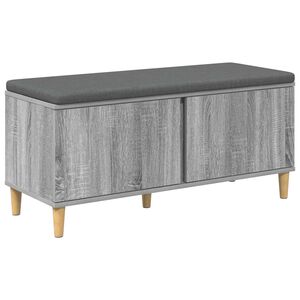 vidaXL Panca per ingresso con cuscino Sonoma grigia 100 x 38 x 46 cm