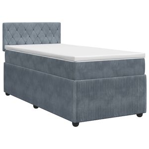 vidaXL Letto box spring con materasso Grigio Scuro 80 x 200 cm Velluto