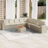 vidaXL Set Divano da Giardino 10 pz con Cuscini Beige in Polyrattan