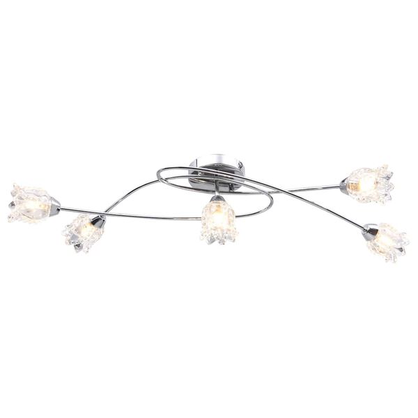 vidaXL Lampadario con Paralumi a Fiori di Vetro per 5 Lampadine G9