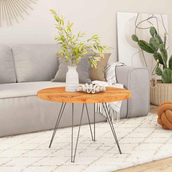 vidaXL Piano per Tavolo Ø40x2,5 cm Rotondo in Legno Massello di Acacia