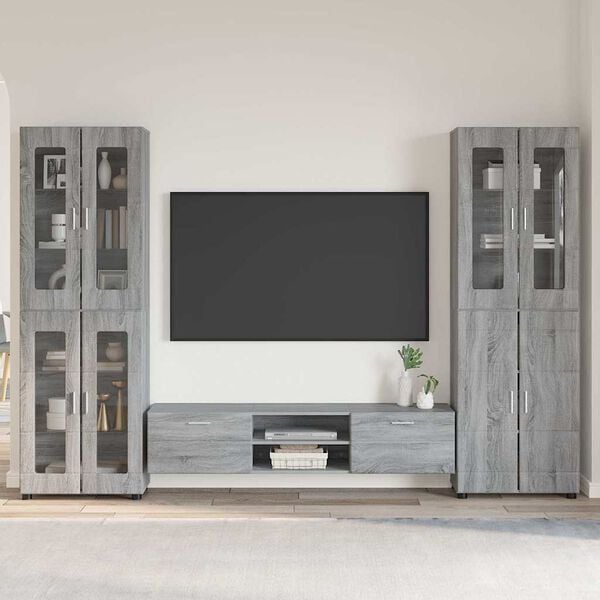 vidaXL Set mobile TV con porta FLORIN Grigio Sonoma Legno multistrato