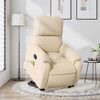 vidaXL Poltrona Alzapersona Reclinante Massaggiante Crema Microfibra