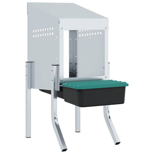 vidaXL Nido per Galline 1 Scomparto con Gambe in Acciaio Zincato