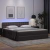 vidaXL Letto con contenitore e LED Grigio 160 x 200 cm Pelle Sintetica