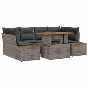 vidaXL Set Divano da Giardino 9 pz Grigio e Marrone