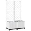vidaXL Fioriera da Giardino con Graticcio Bianco 80x40x136 cm PP