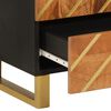 vidaXL Credenza Marrone e Nera 60x33,5x100 cm Legno Massello di Mango