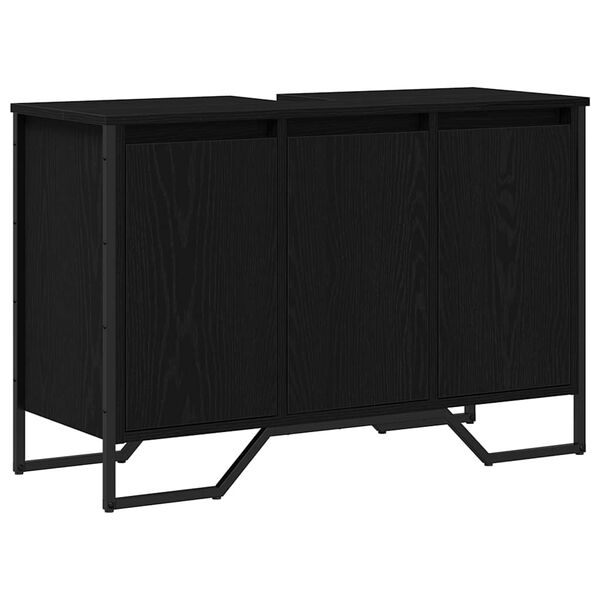 vidaXL Mobiletto per Lavabo Altro Rovere Nero 91 x 35 x 60 cm