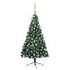 vidaXL Albero di Natale a Met&agrave; Preilluminato con Palline Verde 240 cm
