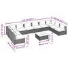 vidaXL Set Divani da Giardino 11 pz con Cuscini in Polyrattan Nero