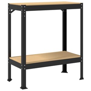 vidaXL Banchi da lavoro Nero 81 x 41 x 145 cm Legno multistrato