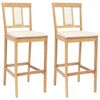 vidaXL Sgabello da bar 2 pz Naturale e Beige