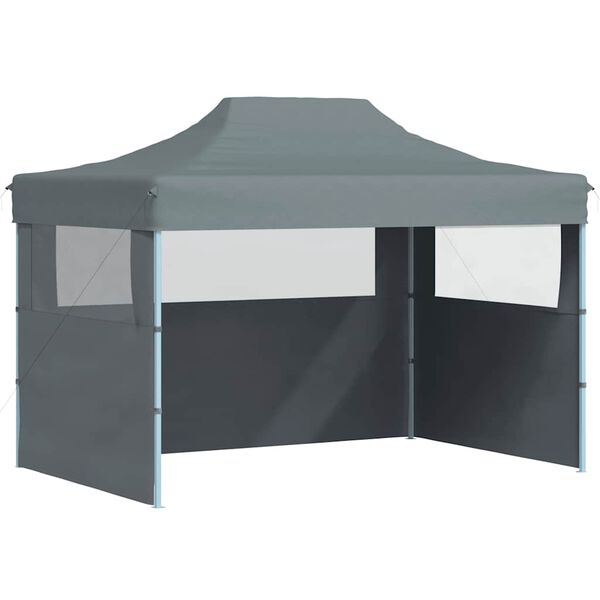 vidaXL Gazebo Professionale Pieghevole 3 Pareti 3x4m Acciaio Antracite
