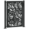 vidaXL Cancello da giardino nero 100x125 cm in acciaio design ondulato