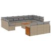 vidaXL Set Divani da Giardino 14pz con Cuscini in Polyrattan Beige