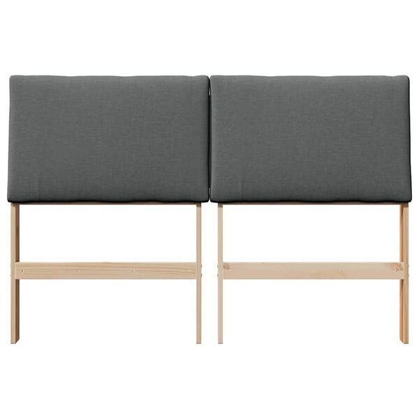 vidaXL Testiera imbottita Grigio scuro 150 cm Pino massello