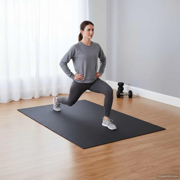 vidaXL Tappetino di Protezione Sportiva Nero 183 x 122 x 0,6 cm PVC