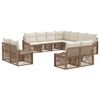 vidaXL Set Divano da Giardino 11 pz Beige polyrattan