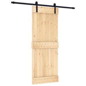 vidaXL Porta scorrevole Naturale e Nero 80 x 210 cm