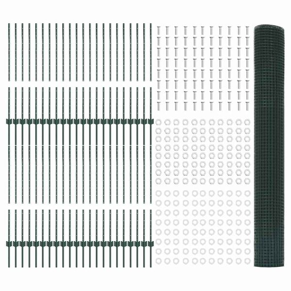 vidaXL Recinzione con Posto Verde 1 x 100 m Acciaio e PVC